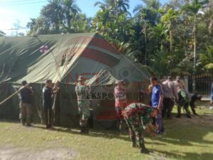 Bantu korban kebakaran, TNI-POLRI Simeulue dirikan Tenda Darurat