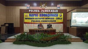 Menyamakan Persepsi Pengamanan Mudik Dan Hari Raya Idul Fitri, Polres Pamekasan Gelar Rakor Operasi Ketupat Semeru 2022