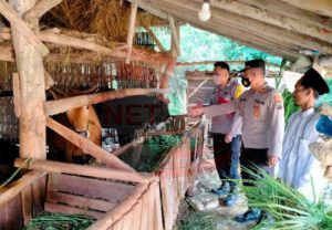 Antisipasi Penyebaran PMK, Kapolsek Palengaan Berikan Himbauan ke Pemilik Ternak Sapi
