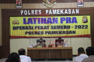 Polres Pamekasan Gelar Giat Latihan Pra Operasi Pekat Semeru 2022