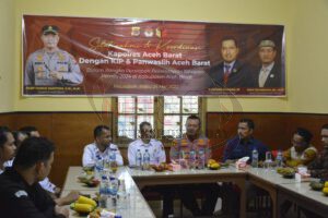 Silaturahmi dan Koordinasi Kapolres Aceh Barat Bersama Komisi Independen Pemilihan (KIP) dan Panwaslih Kabupaten Aceh Barat.