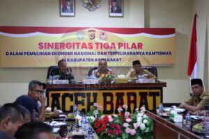 Melalui Zoom Meeting Polres Aceh Barat Gelar Rakor Sinergisitas Tiga Pilar