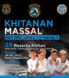 Khitanan Massal Memeriahkan HUT ke 3 DPC Lindu Aji Pati