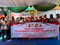 Hari Jadi Polwan Ke 74, Polwan Polres Pasuruan Kota Gelar Bhakti Kesehatan Imunisasi ke Sejumlah Posyandu
