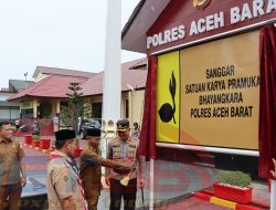 Polres Aceh Barat Gelar Upacara Pengukuhan dan Pelantikan Dewan Saka Bhayangkara Masa Bakti 2022-2023