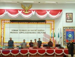 Sidang Paripurna Penyampaian Tiga Agenda di Ruang Sidang DPRD Babel 2022