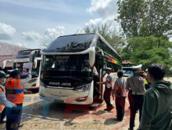 Pastikan Bus Kondisi  Layak Jalan, Satlantas dan Dishub Sumenep Lakukan Pengecekan Armada