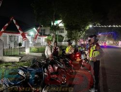Cegah kejahatan dan Balap Liar Tim Patroli Perintis Kota Presisis dari Sat Samapta Polres Langsa Patroli tengah Malam