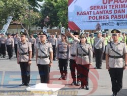 Upacara Serah Terima Jabatan Kasat Lantas dan Kasat Reskrim Polres Pasuruan Kota