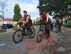 Patroli bersepeda Sat Samapta Polres Langsa himbau warga untuk tidak mudah terprovokasi dengan HOAX