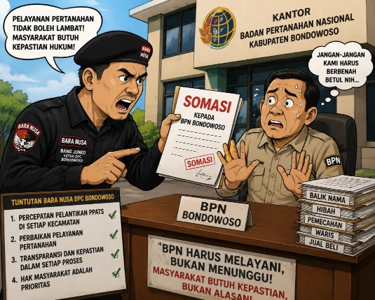 Desak Percepatan Pelantikan PPATS dan Pembenahan Pelayanan Pertanahan, Bara Nusa Layangkan Somasi ke BPN Bondowoso