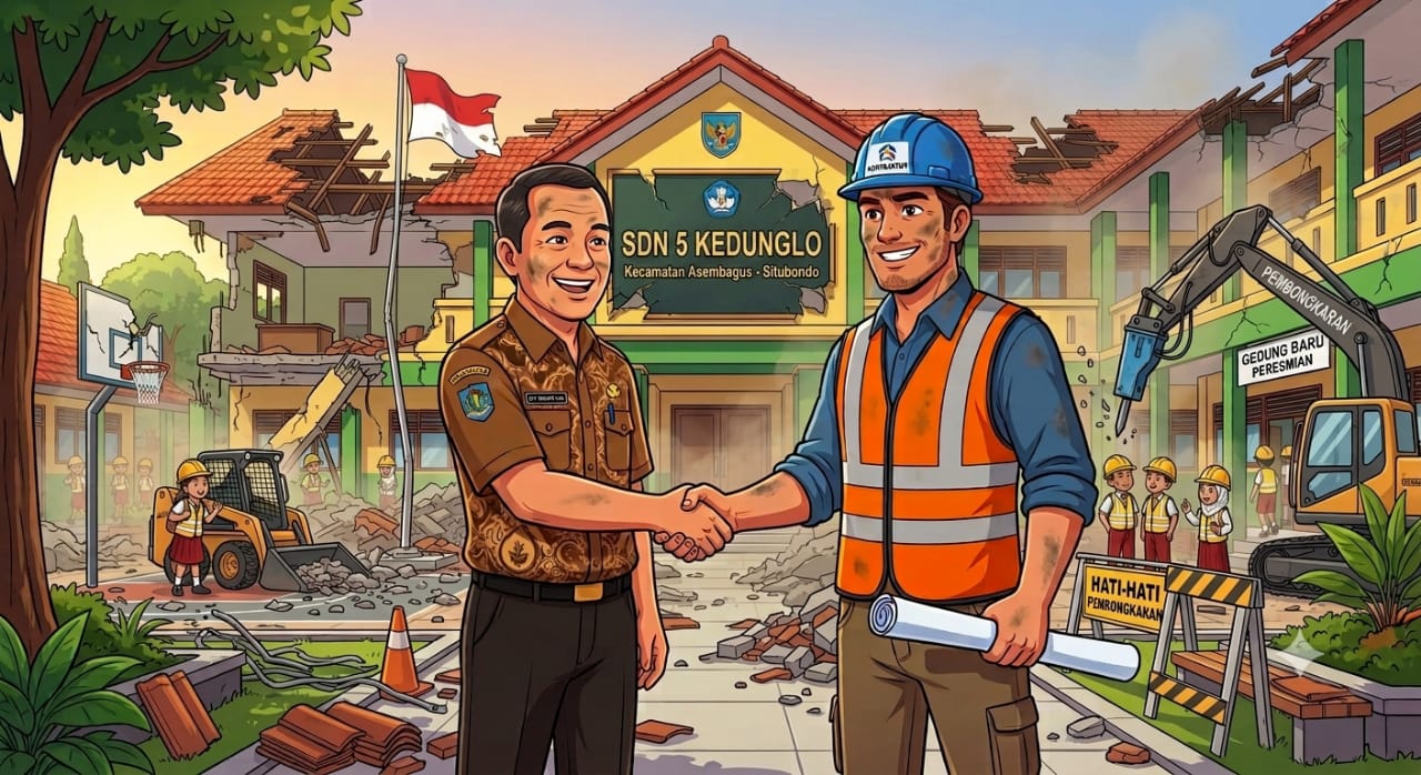 Revitalisasi SDN 5 Kedunglo Disorot, LPKAN Pertanyakan Transparansi Anggaran, K3 hingga Mekanisme Pelaksanaan